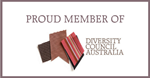 A logo of Proud member of Diversity Council Australia